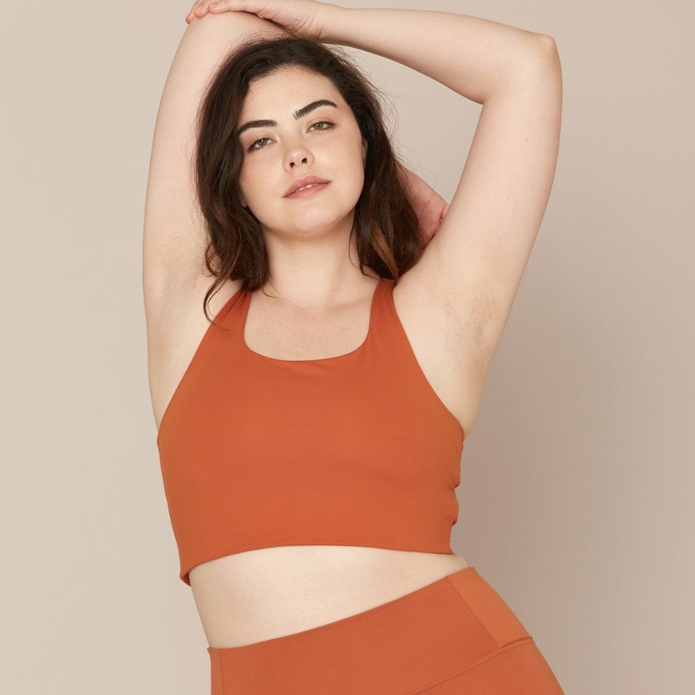 Girlfriend collective Paloma bra in apricot
